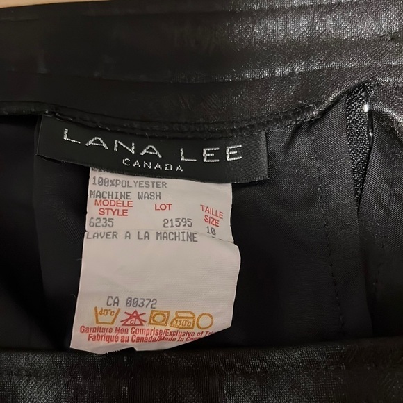 𝅺lana Lee Maxi Skirt Sz 10 Satin Glossy Blk Lined - Picture 7 of 10